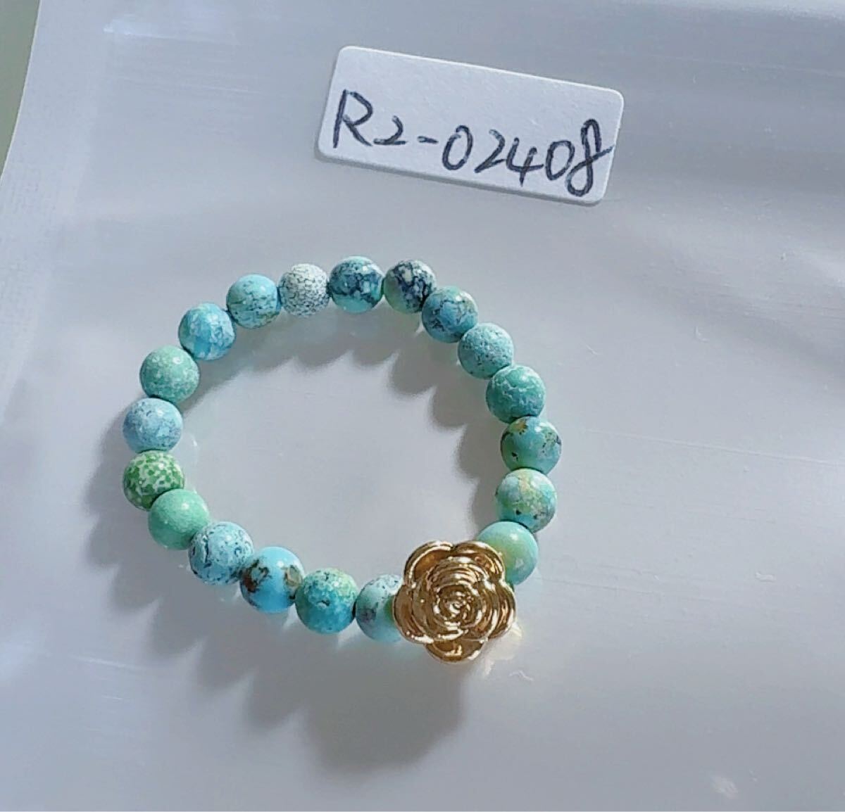 R2-02048 天然石 ターコイズ 指輪 K24《本物保証》一点物 12月誕生 成功 繁栄 縁起物 一品一図 パワーストーン拍卖