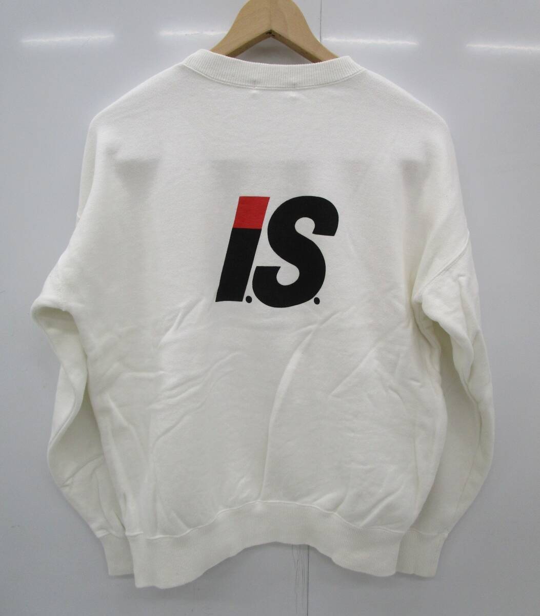 I1029-2Y/ i.s. アイエス イッセイ ミヤケ ISSEY MIYAKE ロゴスウェットトレーナー 白 メンズM 80-90sヴィンテージ 拍卖