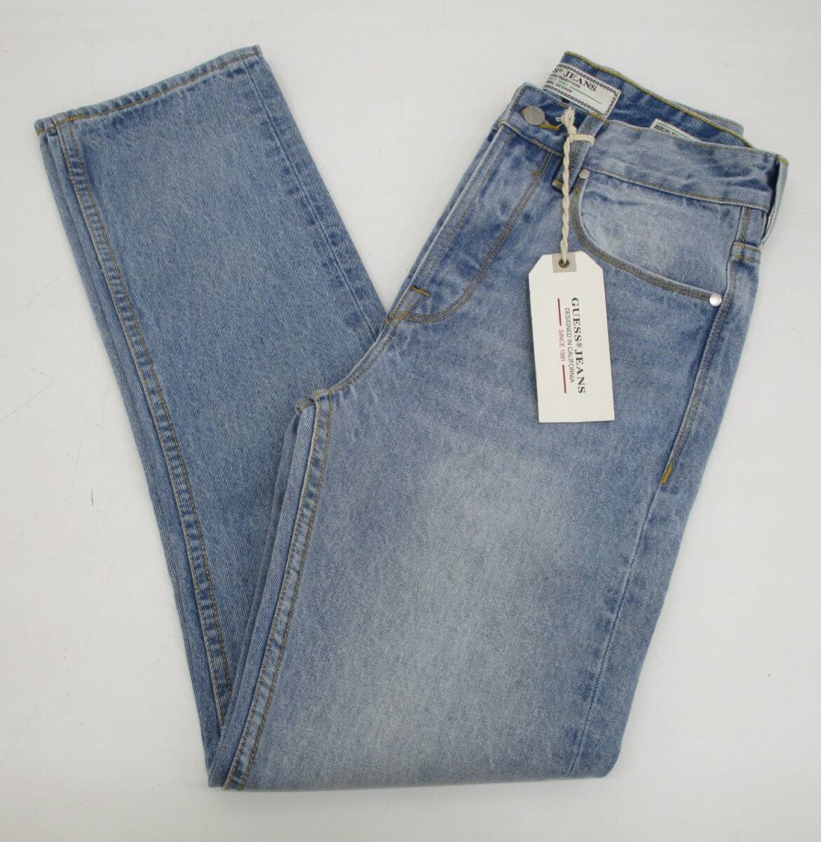 I1028-2H/ 未使用 GUESS JEANS ゲス ストレートデニムパンツ W28 ストーンウォッシュ ハイライズ スリム 拍卖
