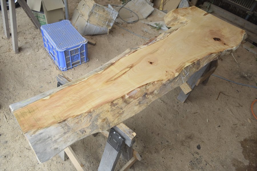 ■素材祭り■アウトレット■ロング■トチ(橡)■W179cm×D35~60cm×H4.9cm■DIY■木工■Z211拍卖