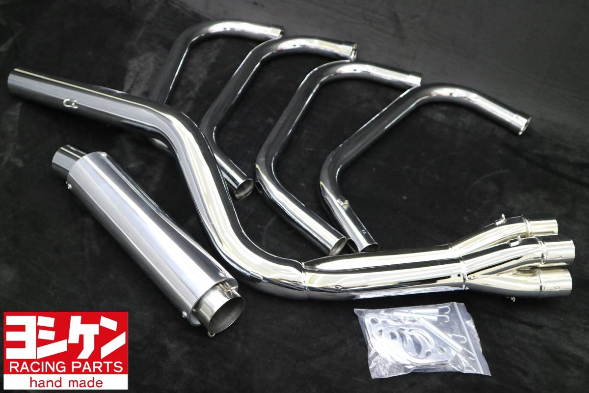 送料込 ヨシケン XJR400R 6分割 マフラー メッキ/ 4-2-1ガニマタXJR400前期フルエキ サイレンサー XJ400Dゼファー400 CB400SF拍卖