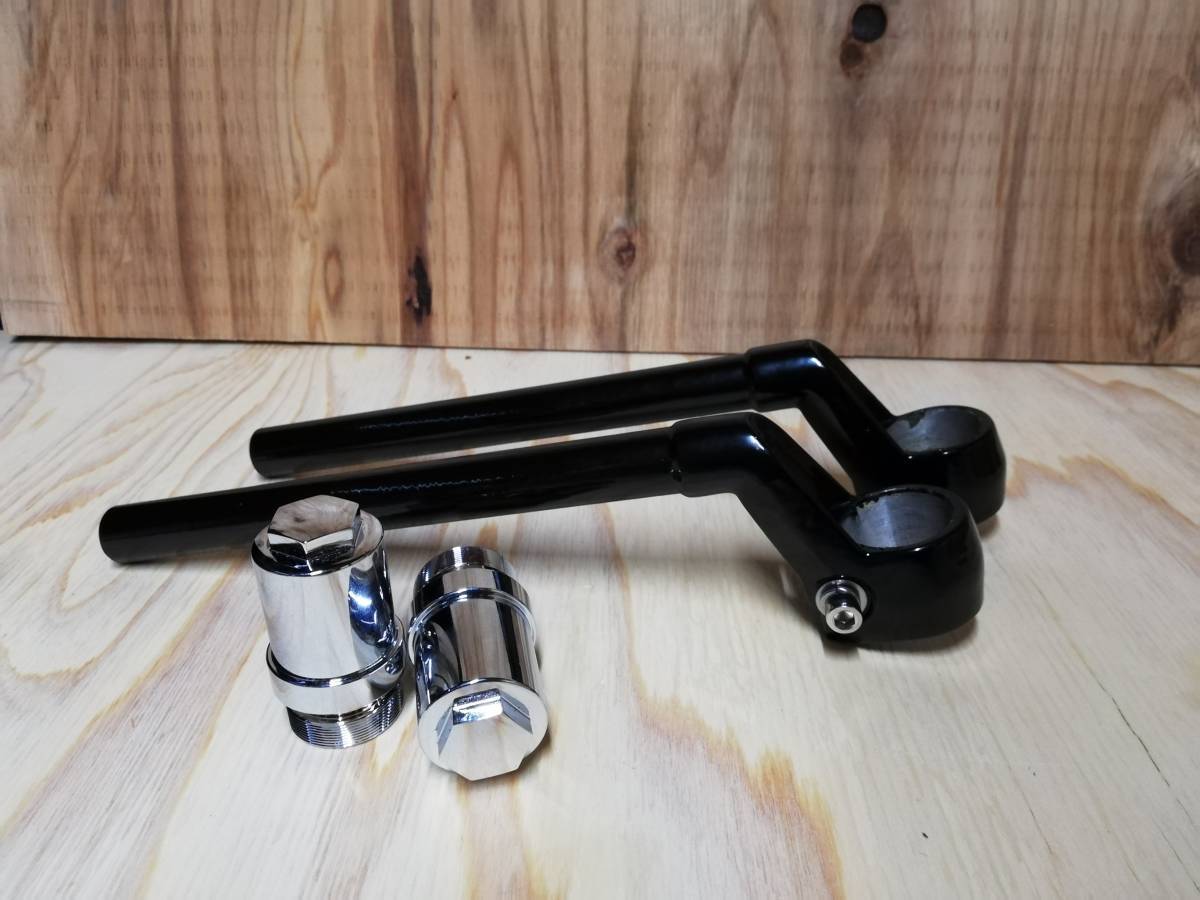 送料込み CBX400F純正タイプ ハンドル 黒+延長キット⑥ /XJR400用 4HM変換 フロントフォーク41π→35パイ 旧車ハン 教習VFロボ 拍卖