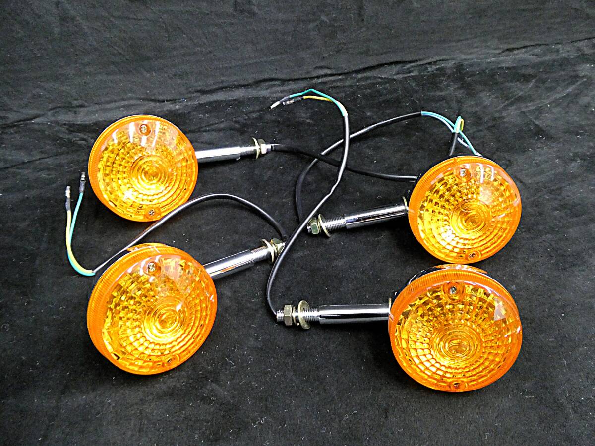 【送料無料】 GS400 ウィンカー 1台分 オレンジ/ショート 純正TYPE 鉄ボディー GT380 GSX400Fザリ250Eゴキ400E 400L GS750汎用 拍卖