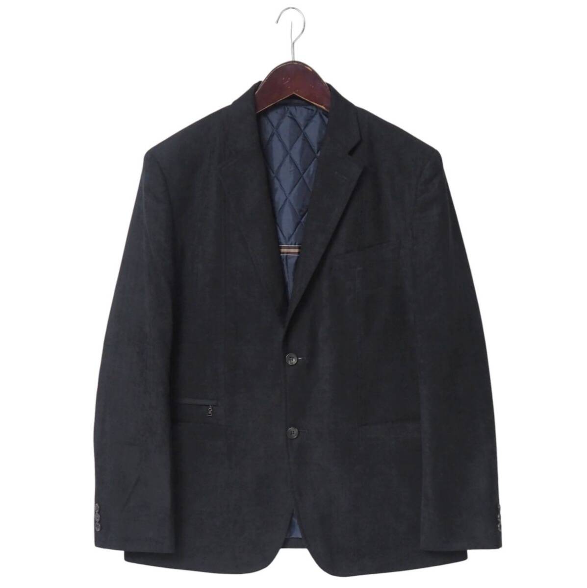 GS1030▽未使用 定価¥49,000+税 GEE GELLAN ジーゲラン メンズ50 ウォッシャブル フェイクスエード テーラードジャケット ブレザー 黒系拍卖