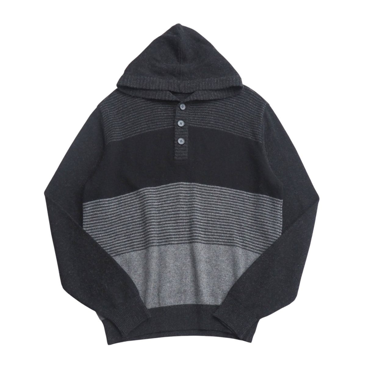 GS1032+日本製*未使用/定価33,000+税*バラシ ミラノ/barassi MILANO*メンズ50*カシミヤ混*ウールニットパーカー/フーディー*ハーフボタン拍卖