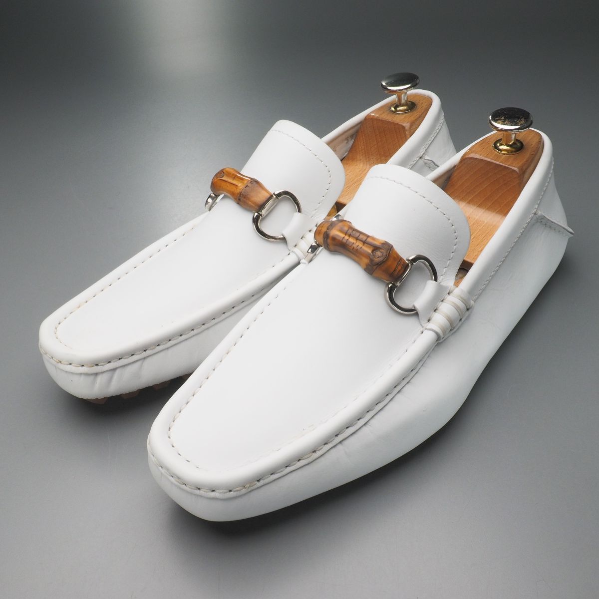 GS4431//イタリア製*グッチ/GUCCI*メンズ39EJ/バンブー+ホースビット/レザードライビングシューズ/ビットローファー/レザースリッポン/革靴拍卖