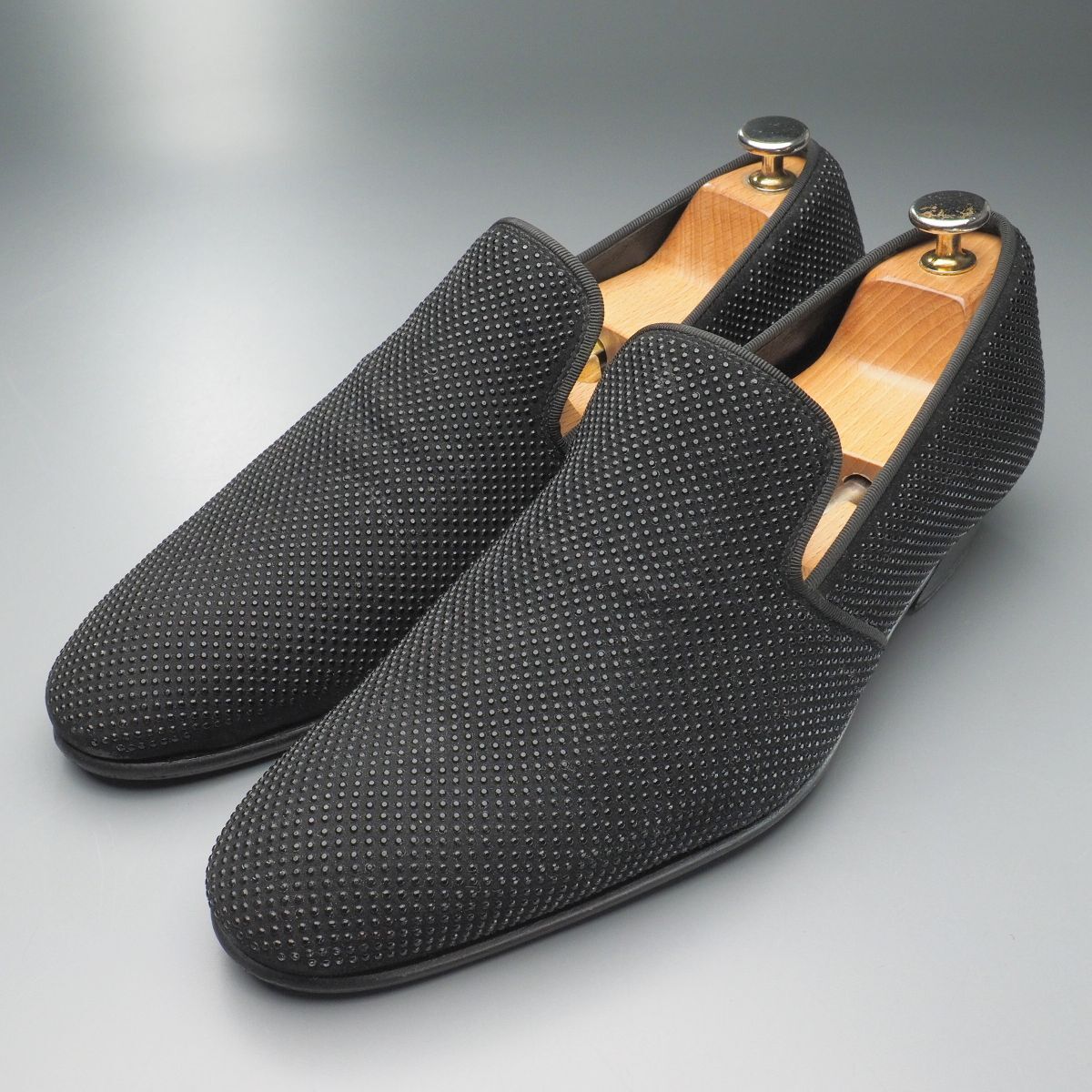 GS3725//*5351プールオム/ディレクターズライン/5351 HOMMES DIRECTOR'S*メンズ41/ストーンドレスシューズ/レザースリッポン/革靴/黒拍卖