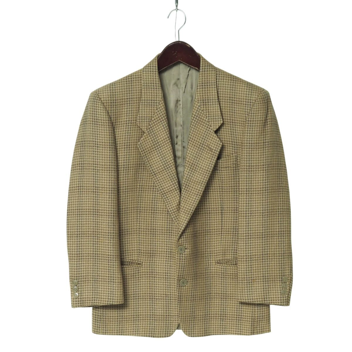 TJ3116▽イタリア製*vintage*ジョルジオアルマーニ/GIORGIO ARMANI*メンズ38.0S*ウールシルク*チェック*テーラードジャケット/ブレザー拍卖