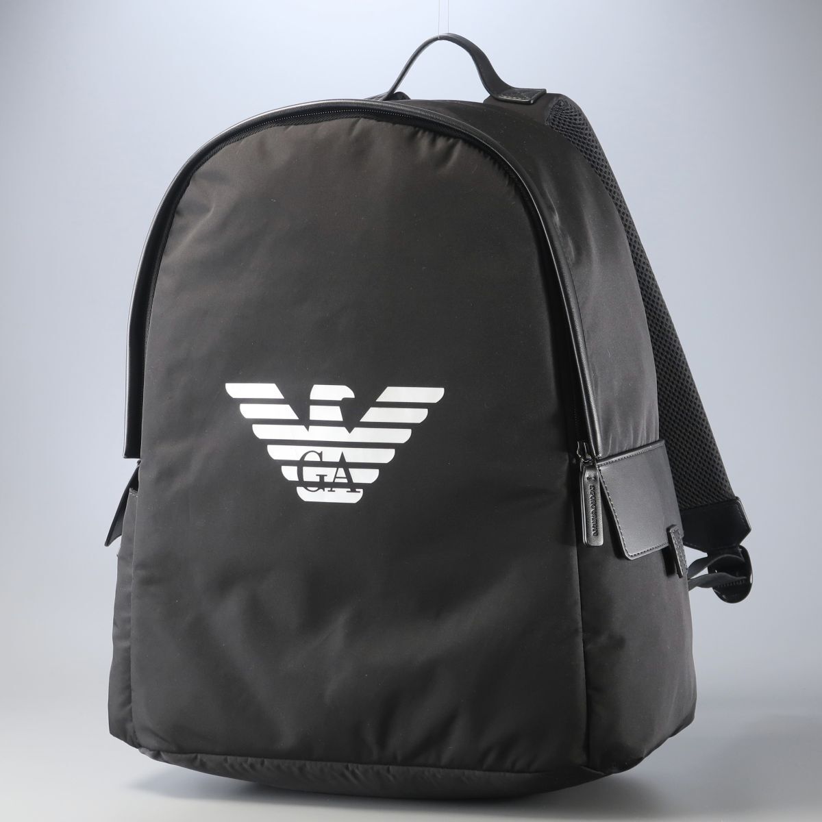 GS4050◎エンポリオアルマーニ イーグル×GAプリント メンズ リュックサック デイパック 鞄 軽量 ブラック 黒拍卖