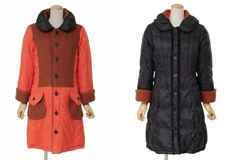 TJ5740●リバーシブル*Chamois Depo/シャミーデポ*ショールカラー ダウンコート*キルティング*レディース サイズ40*オレンジ系拍卖