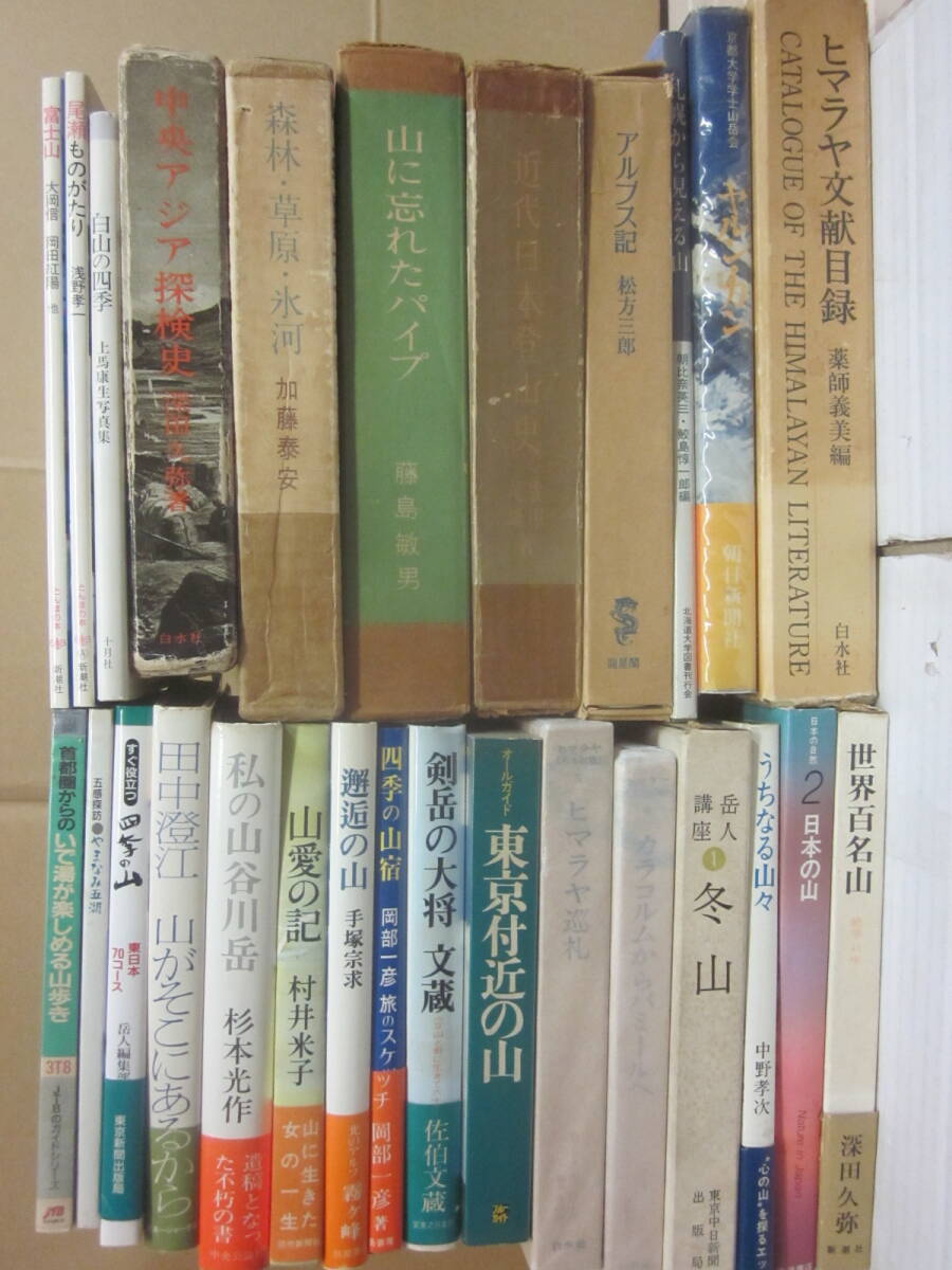 山の本 山岳書 いろいろ 28冊一括! ヒマラヤ文献目録 アルプス記 東京付近の山 山に忘れたパイプ 深田久弥 田中澄江ほか拍卖