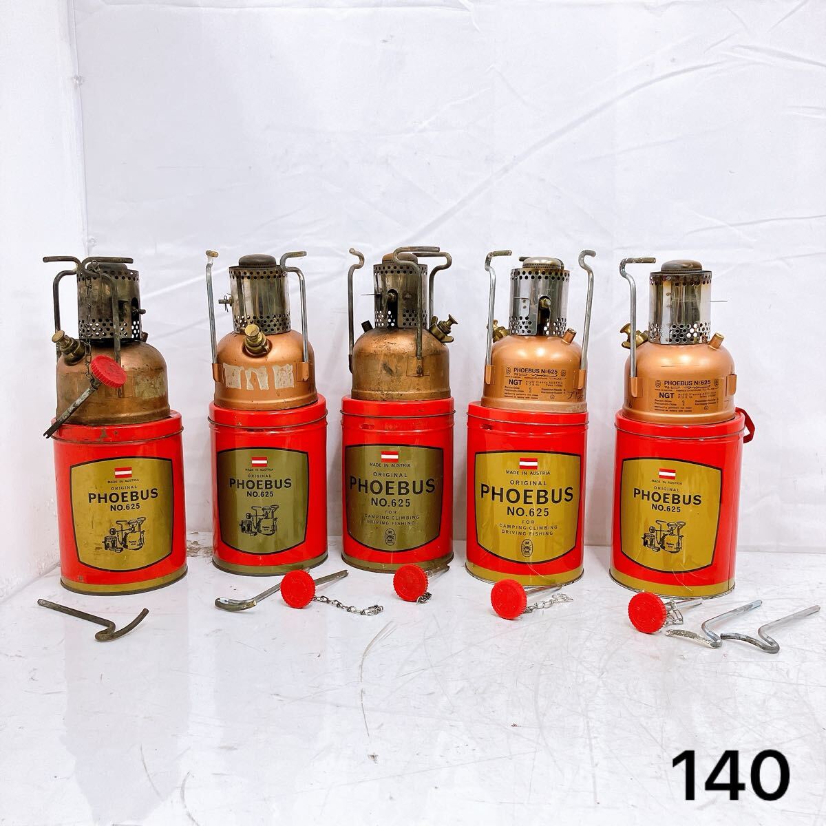 10SA053 PHOEBUS ホエーブス No.625 5点セット 携帯用石油ストーブ 赤缶 大ブス 希少 廃盤 ビンテージ シングルバーナー アウトドア 現状品拍卖