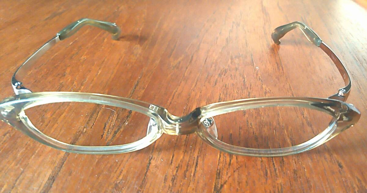 (美品!)999.9 フォーナインズ メガネフレーム・NPM-02・チタニウムテンプル ブロンズ系 度入りレンズ拍卖