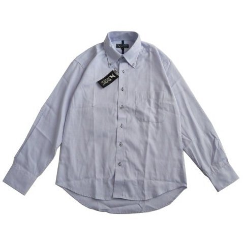 新品 Mac Bogard マックボガード サックス 長袖 シャツ M ワイシャツ 水色 メンズ 紳士 無地 ボタンダウン Yシャツ 拍卖