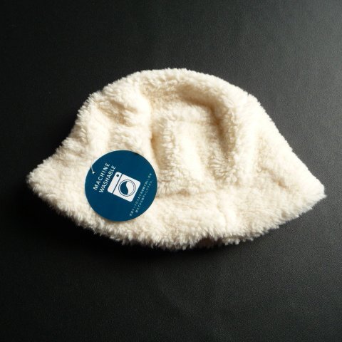 新品 洗える ボア バケット ハット 57.5cm レディース 婦人 帽子 白 もこもこ ふわふわ ふわもこ 秋 冬 マシンウォッシャブル 洗濯機拍卖