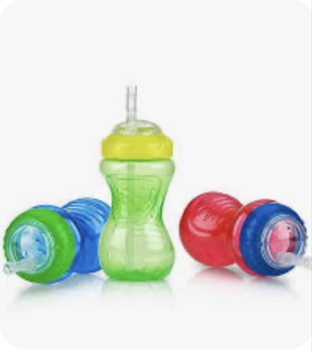 新品未使用 Nuby カラフル飲み物用ボトル 3個セット ストローカップ拍卖