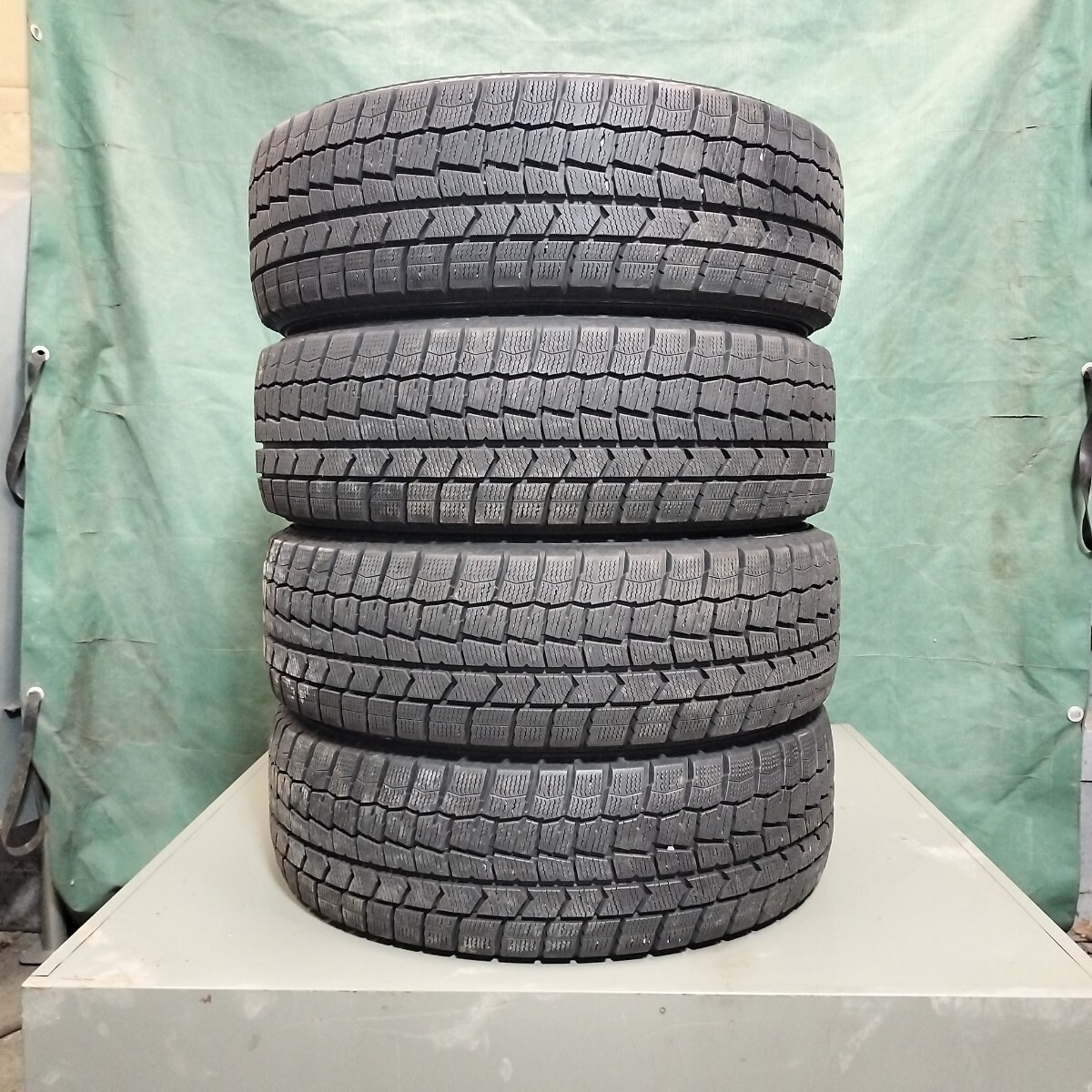 185/60R15 ダンロップ WM02 スタッドレス 2020年製 中古 4本 A-3拍卖