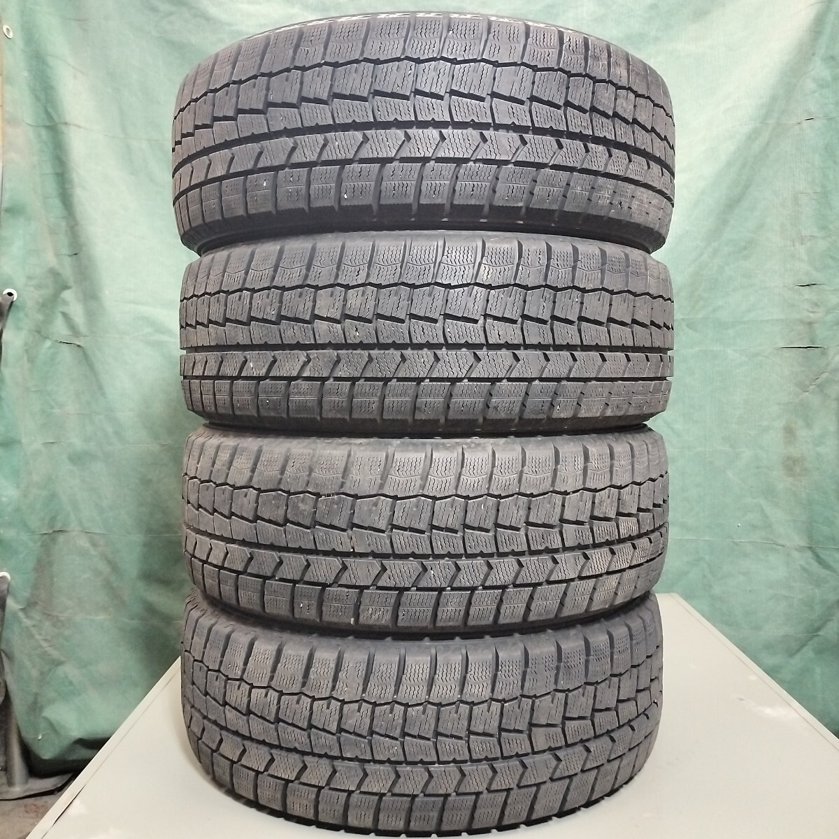 195/50R16 ダンロップ WM02 スタッドレス 2019年製 冬タイヤ ※クラック有※ 中古 4本 A-24拍卖