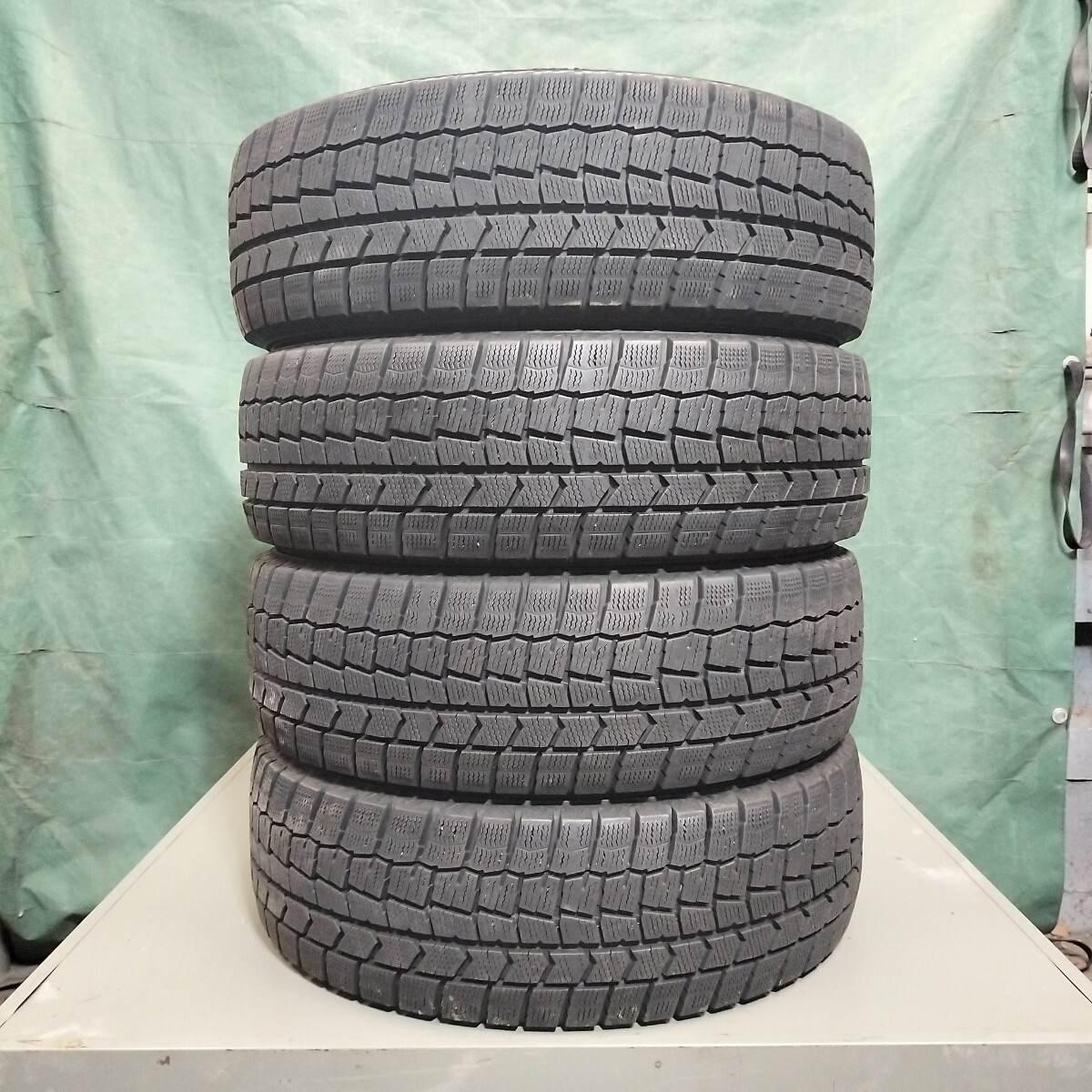 185/60R15 DUNLOP WM02 スタッドレス 2019年製 中古 4本 A-31拍卖