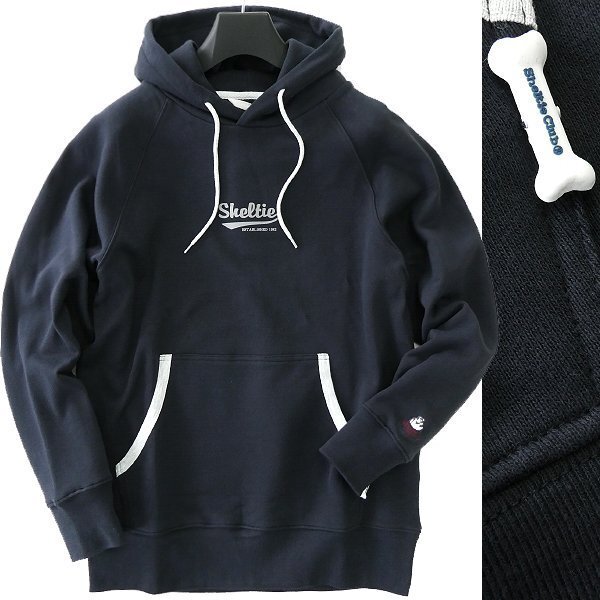 新品 シェルティークラブ フード スウェット パーカー L 紺 【SH1451118_79_L】 Sheltie Club 春夏 フーディー 裏毛 ネイビー拍卖