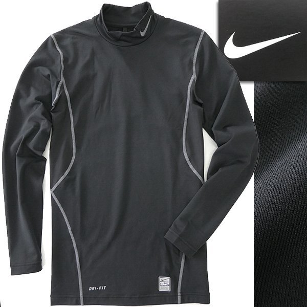 新品 NIKE GOLF ナイキ DRI-FIT HYPERWARM 裏起毛 モックネック シャツ XL 黒 【I44961】 秋冬 メンズ ゴルフ ストレッチ スポーツウェア拍卖