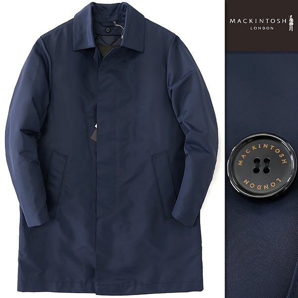 新品 11.9万 マッキントッシュロンドン 中綿ライナー 撥水 ステンカラー コート 40(L) 紺 【J42426】 DUNFORD SHORT 秋冬 ナイロンツイル拍卖