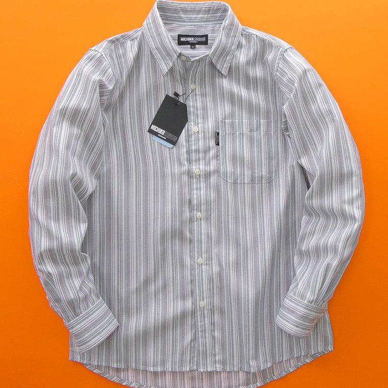 新品 ミチコロンドン 25年春夏 ストライプ 長袖 シャツ LL 【ml7p-h160_WT_LL】 MICHIKO LONDON 長袖 ロゴ レギュラーカラー トップス メン拍卖