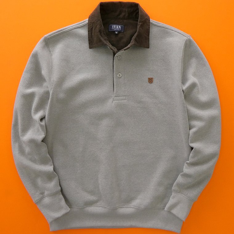 新品 ミスターヴァン 25年秋冬 裏起毛 ポロ スウェット 【va254232_17_LL】 MR.VAN ロゴ刺繍 スエット トレーナー ポロシャツ メンズ XL拍卖