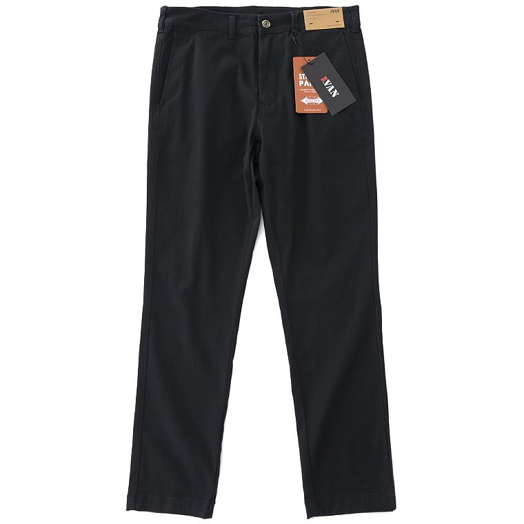 新品 ミスターヴァン 25秋冬 テーパード チノパンツ 黒 【va653030_BLACK_88】MR.VAN メンズ コットン ストレッチ パンツ スリムフィット拍卖