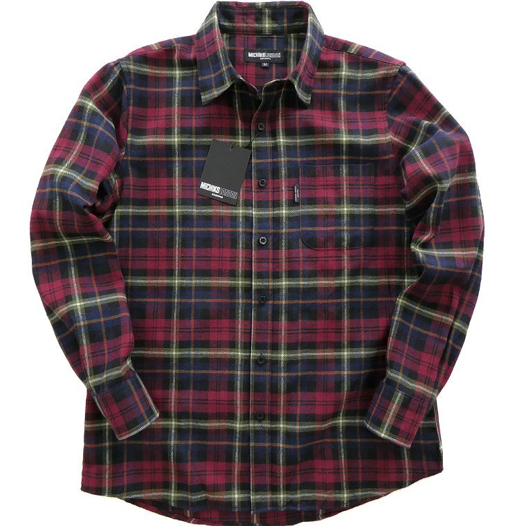 新品 ミチコロンドン 25秋冬 コットン フランネル シャツ 【ml7w-h210_DRE_L】 MICHIKO LONDON 長袖 チェック 起毛 ビエラ ネルシャツ拍卖