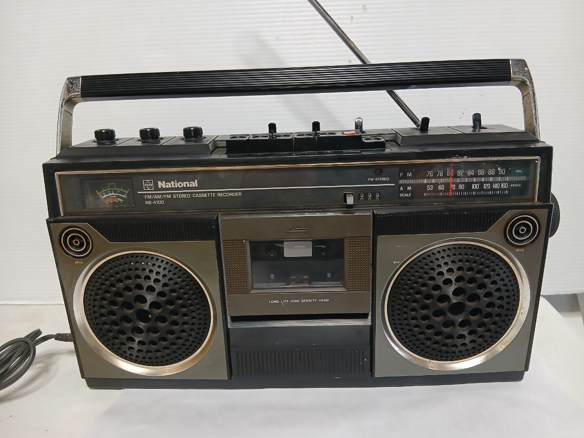 National ラジオカセットレコーダー・RSー4100通電確認済み 昭和レトロ拍卖