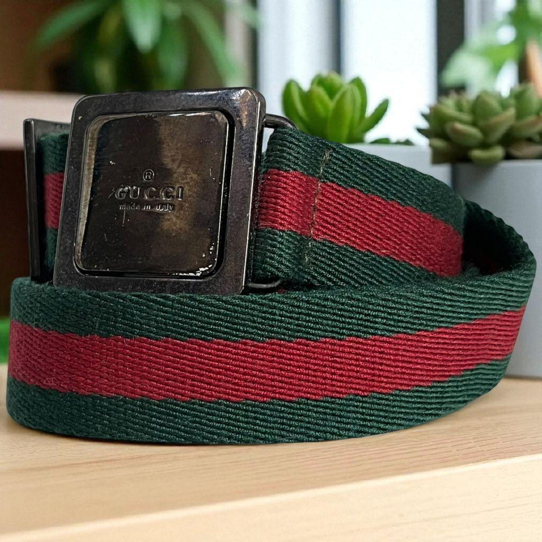 良品 グッチ GUCCI ベルト シェリーライン 88センチ 7拍卖