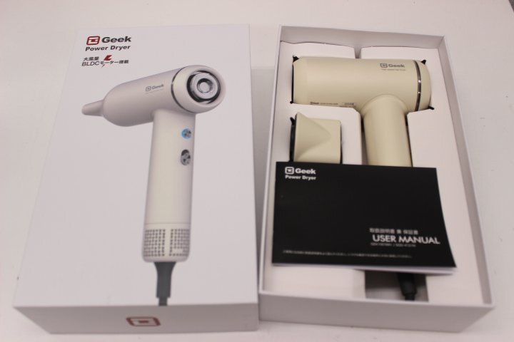 ○展示品 GEEK 大風量BLDCモーター ヘアドライヤー GEK1001WH 2025年製 BLDC Power Dryer ホワイト【動作保証出品】拍卖