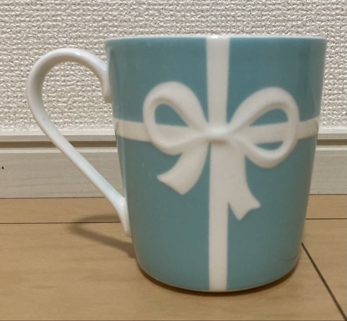 【1円スタート】Tiffany&Co.●ティファニー●ブルーリボン●マグカップ●水色●陶磁器●トンボマーク●ブランド食器●中古拍卖