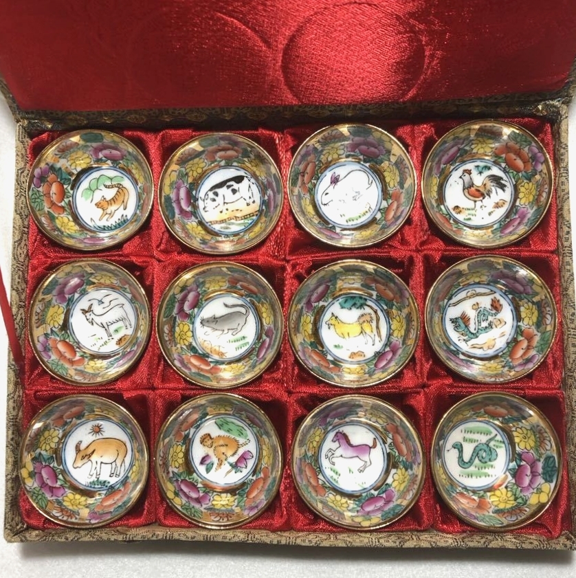 中国茶器 十二支 干支 酒器 盃 お猪口 ぐい呑 上海拍卖