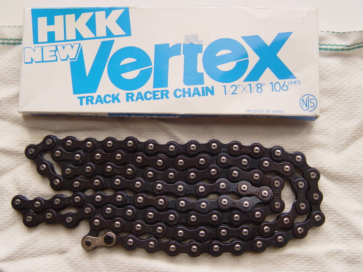 ピスト用 HKK Vertex njs 認定 黒色チェーン 1/2×1/8 送料220円拍卖