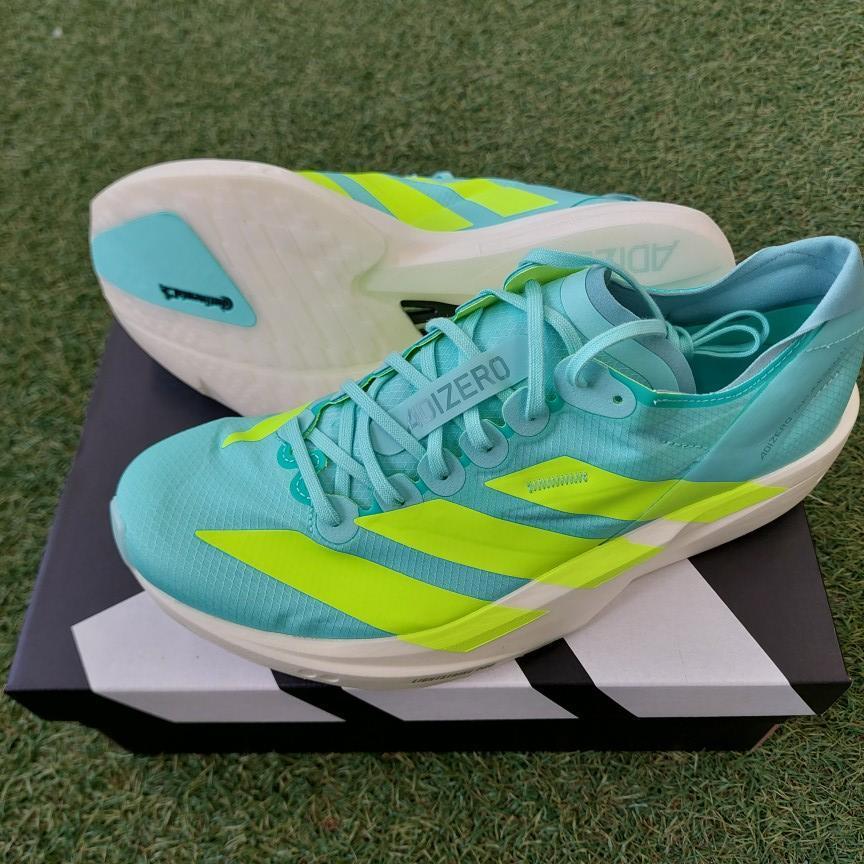 アディダス(adidas) ランニングシューズ トレーニングシューズ アディゼロ タクミ セン 11 アクア JQ2813 新品未使用 激安拍卖