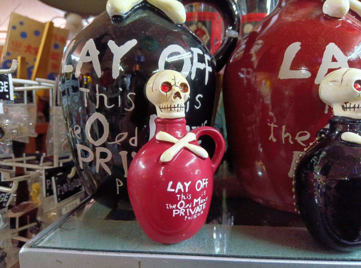 バーガンディー色1個グッドロッキンミニポインズンボトルキーリング即決GOOD ROCKINクロスボーンスカルキーホルダー昭和レトロガイコツ髑髏拍卖