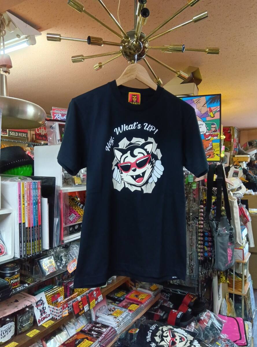 Lサイズティミー What's upTシャツ検索CREAMSODAクリームソーダロカビリーブラックキャッツピンクドラゴン昭和レトロガイコツ髑髏黒猫拍卖
