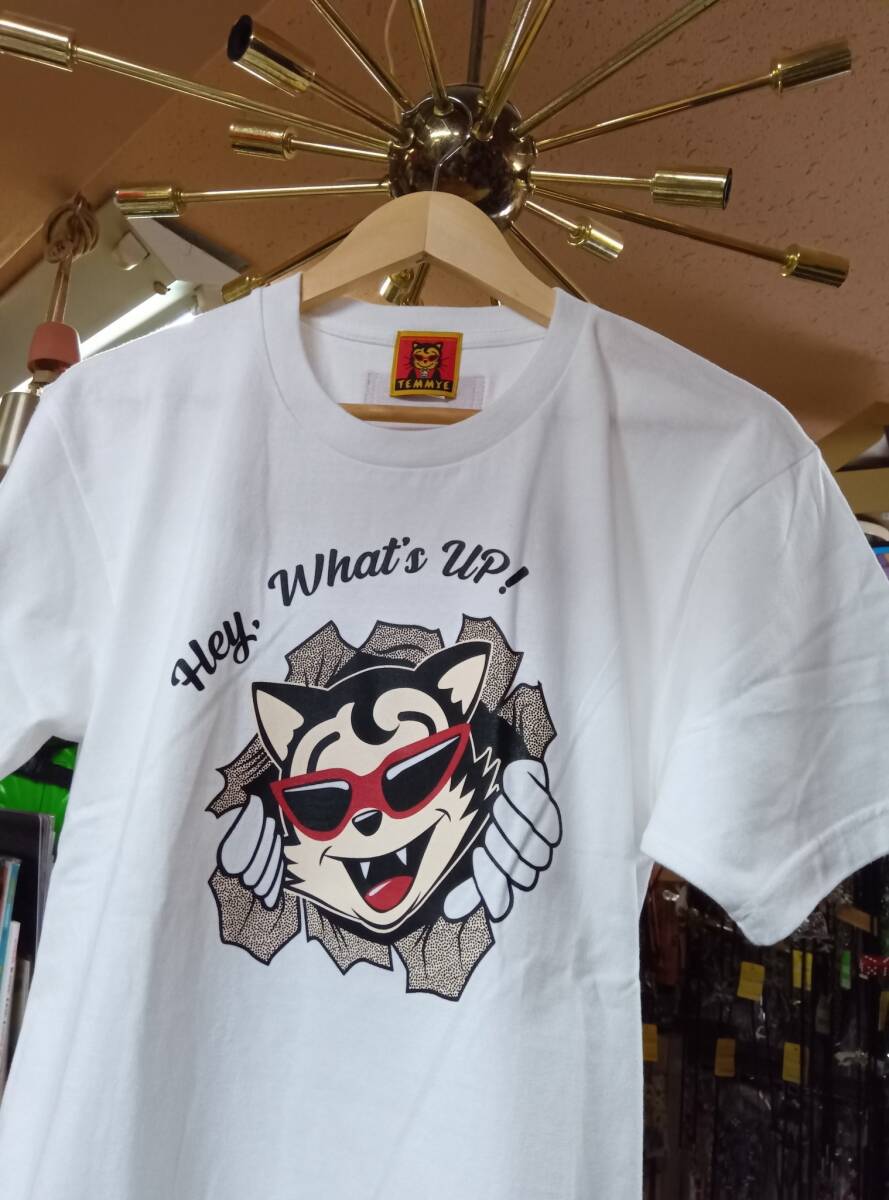 白色XLサイズティミー What's upTシャツ検索CREAMSODAクリームソーダロカビリーブラックキャッツピンクドラゴン昭和レトロガイコツ黒猫拍卖