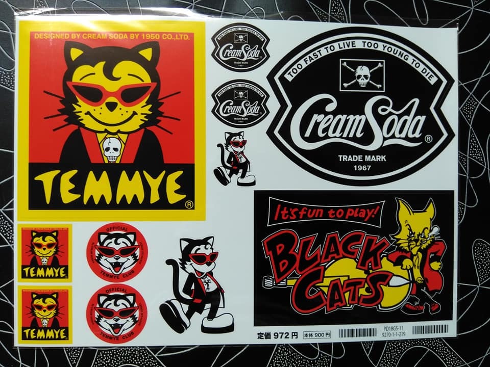クリームソーダステッカーセット(ティミー)新品即決CREAMSODAブラックキャッツマジックピンクドラゴンマジックブルーエンジェル昭和髑髏拍卖