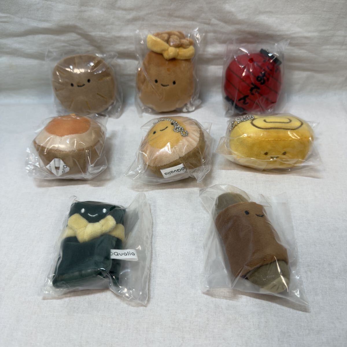 送料無料 にっこりーノ おでんのぬいぐるみ 8種セット ☆ クオリア マスコット ボールチェーン たまご きんちゃく だいこん ごぼう巻き拍卖