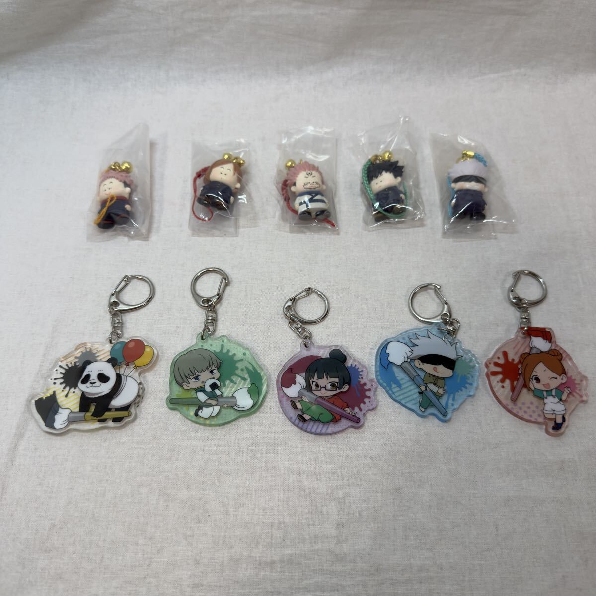 送料無料 呪術廻戦 根付ますこっと 全5種 ふでまめ アクリルキーホルダー3 5種セット ☆ ガチャ フィギュア マスコット 五条悟 伏黒恵拍卖