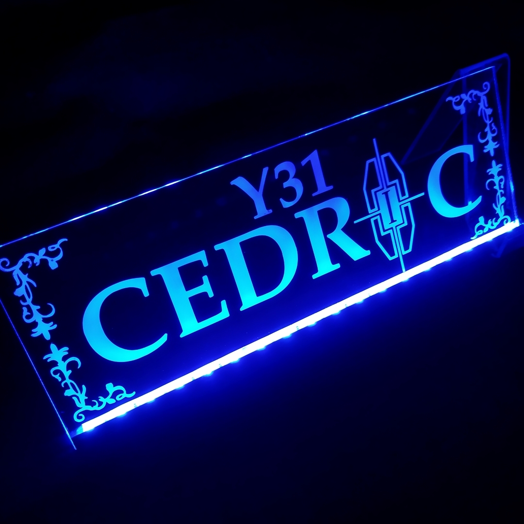 セドリック⑤ リモコン付 フルカラーLED アクリルプレート 日産 NISSAN ステッカー ライト カスタム パーツ Y34 Y31 Y33 Y32 Y31 Y30 430拍卖