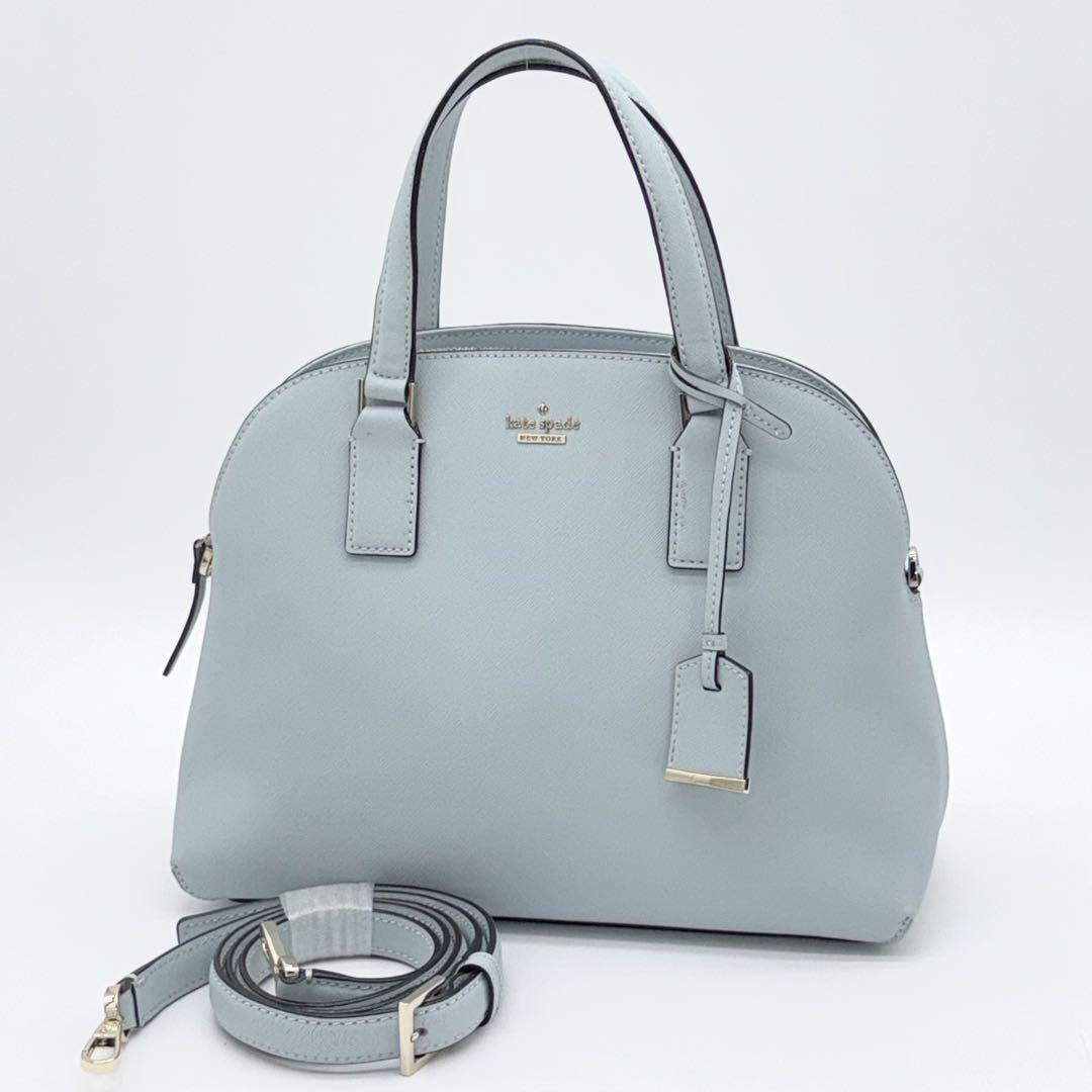 【良品】KATE SPADE ケイトスペード キャメロンストリートロッティー ドーム型 ハンドバッグ 2way ショルダーバッグ ブルー系 AF321011B拍卖