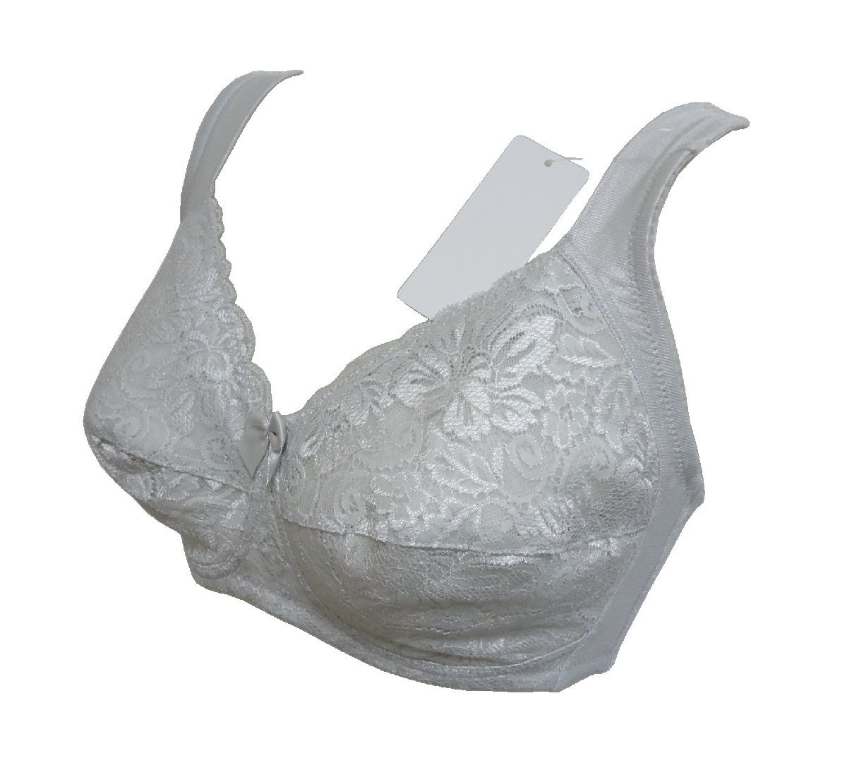 A90・シルバーグレー 綿混 フルカップノンワイヤーブラジャー カップ裏 綿100% 幅広ストラップ 脇高設計 新品拍卖