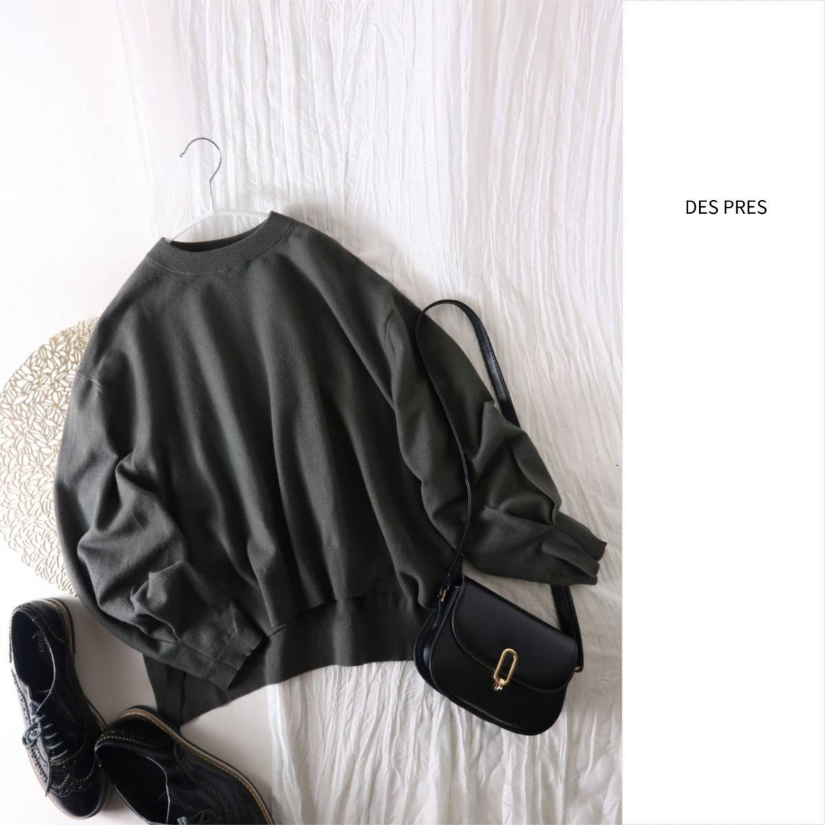 トゥモローランド/デ・プレ DES PRES☆ウールポリエステル クルーネックプルオーバー Sサイズ☆M-B 6000拍卖