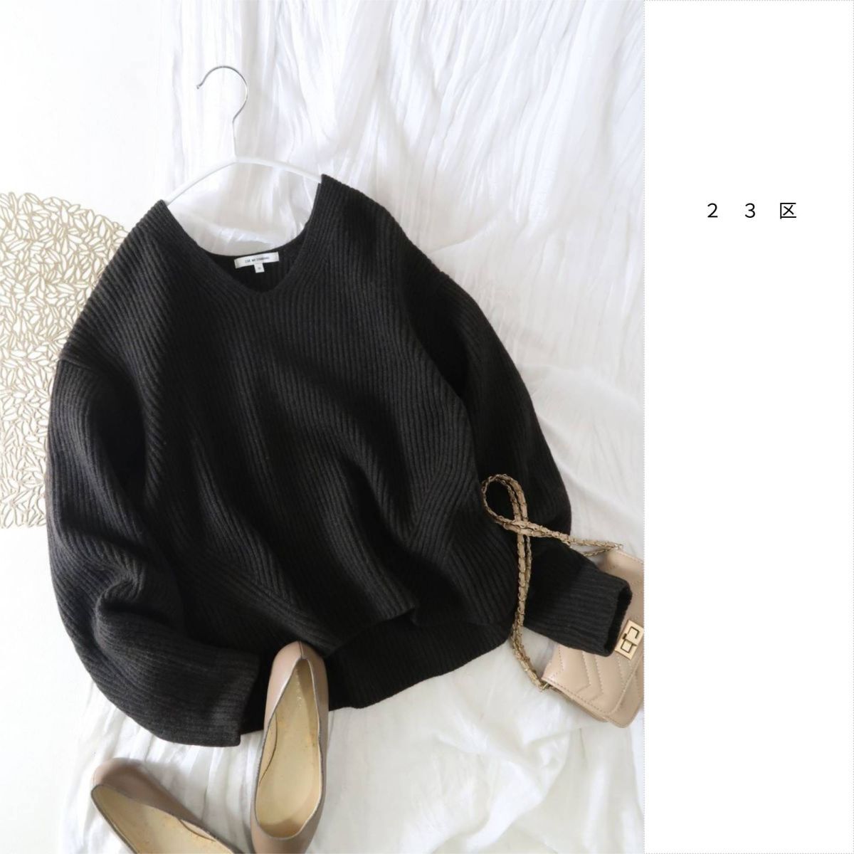1.7万☆23区☆カシミヤブレンドバルキー Vネックニット☆M-B 6198拍卖