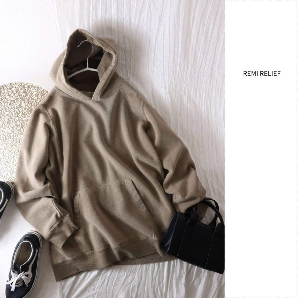 レミ レリーフ REMI RELIEF☆洗える SP加工裏毛パーカー Fサイズ 日本製☆R-O 6212拍卖