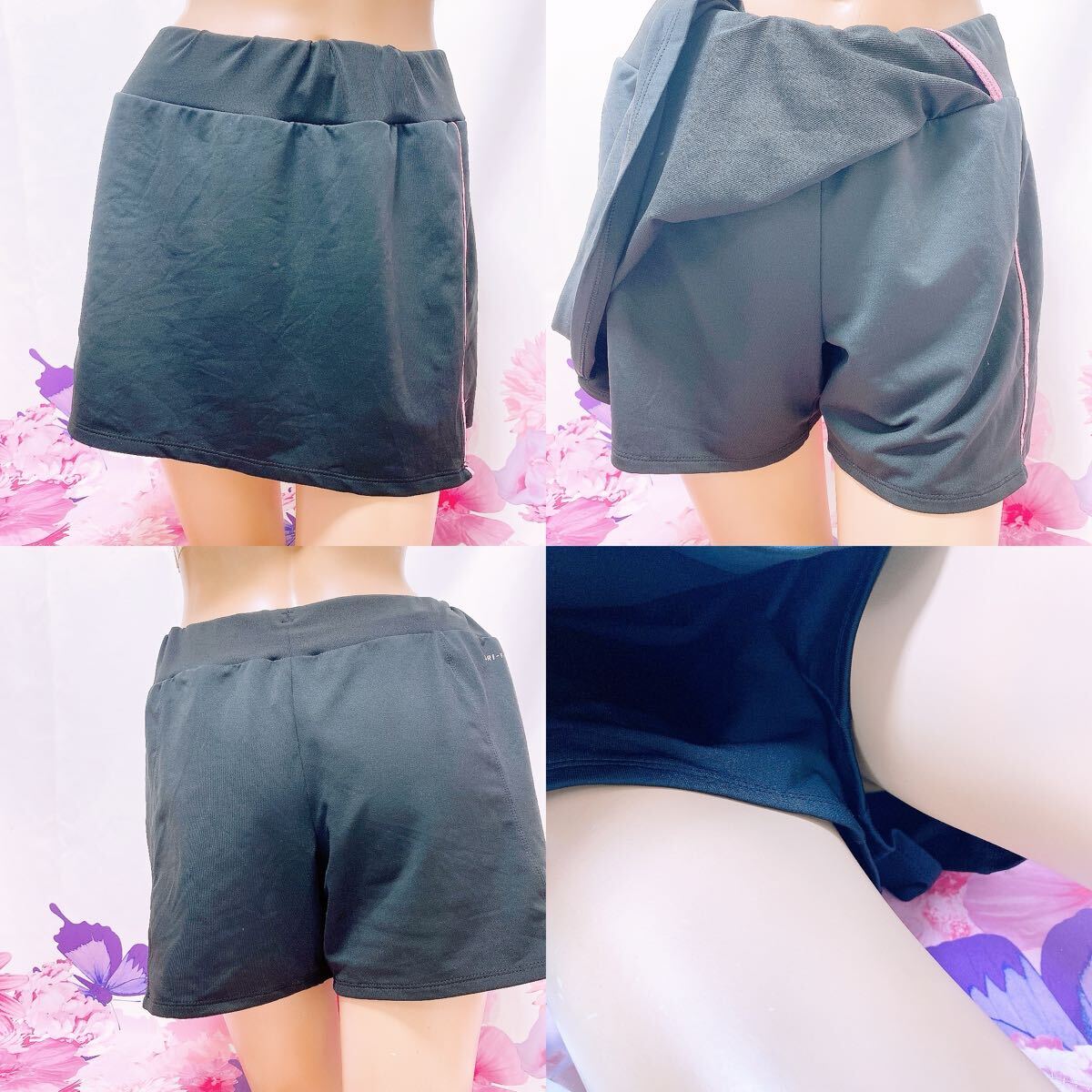 633 NIKE 大きめ(LL)サイズ テニスウェア スコート インナースパッツ付 まきスカート整理品拍卖